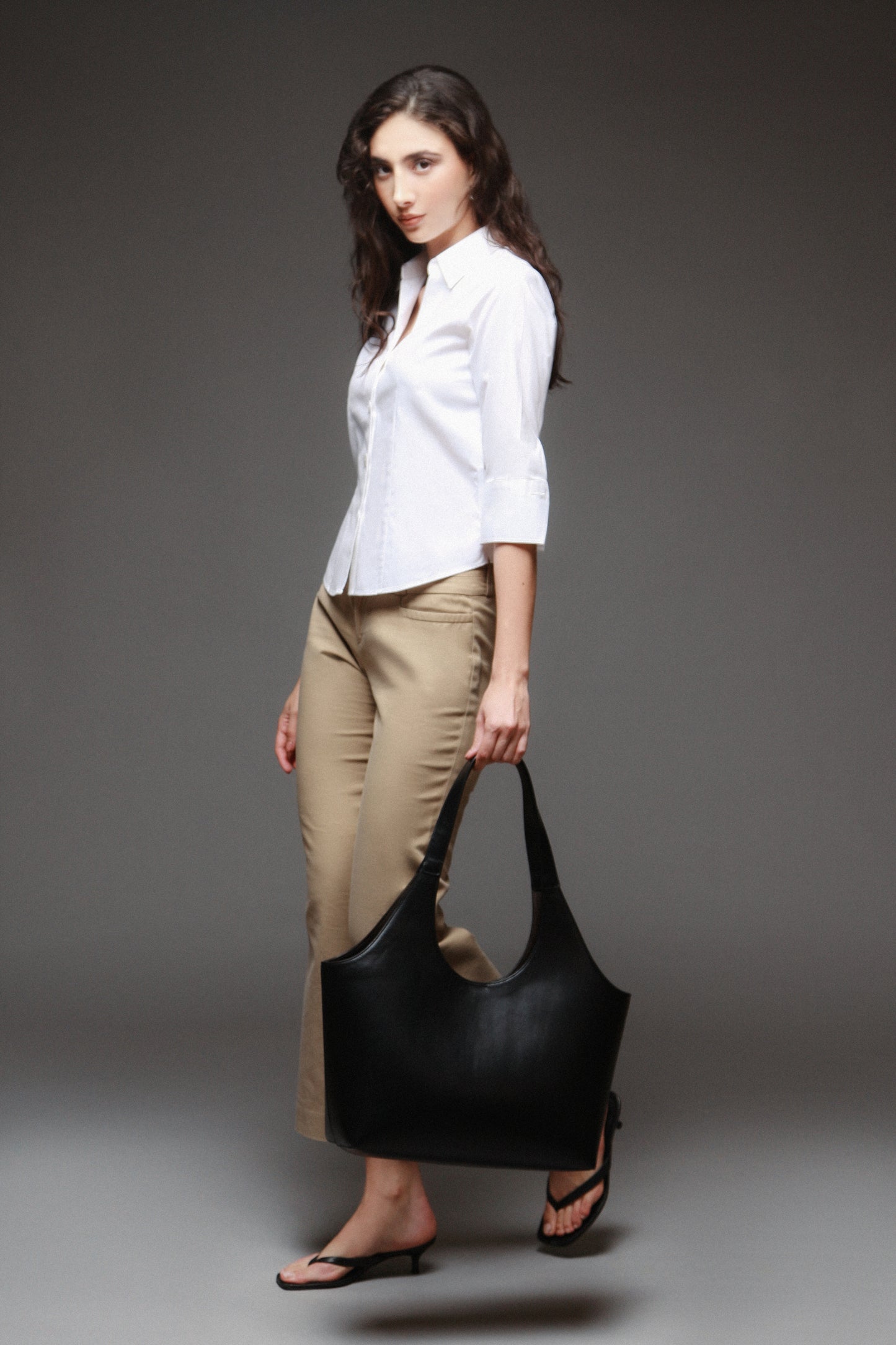Yaya Tote Black Napa