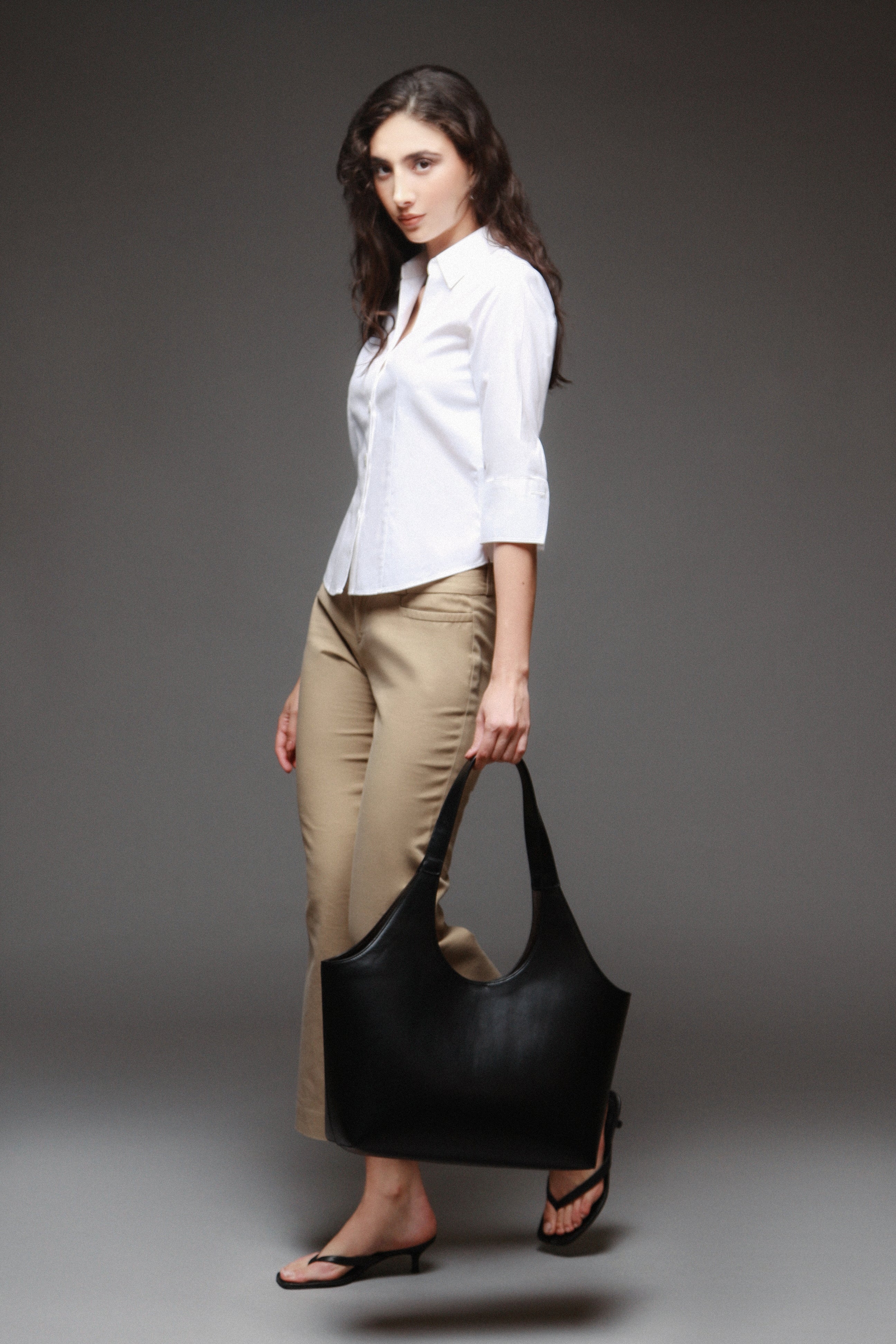 Yaya Tote Black Napa